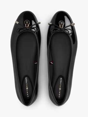 Женские балетки Tommy Hilfiger Patent Leather Ballet Flat, цвет: Чёрный — фото 3