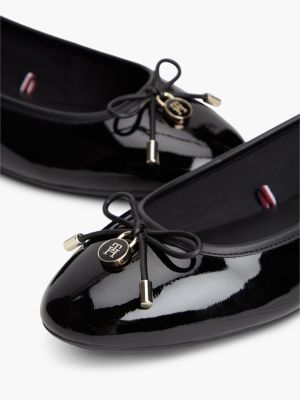 Женские балетки Tommy Hilfiger Patent Leather Ballet Flat, цвет: Чёрный — фото 6