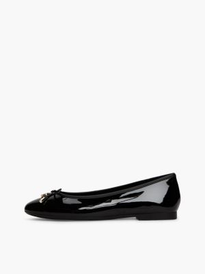 Женские балетки Tommy Hilfiger Patent Leather Ballet Flat, цвет: Чёрный — фото 7