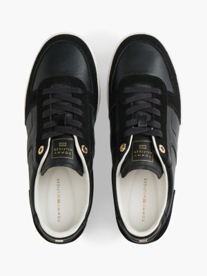 Женские кроссовки Tommy Hilfiger Tribeca Leather-Mix Skater, цвет: Чёрный — фото 3