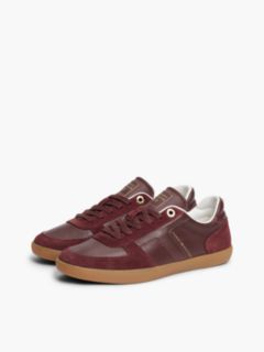 Tribeca Leather-Mix Skater Sneaker — Oxblood 2
