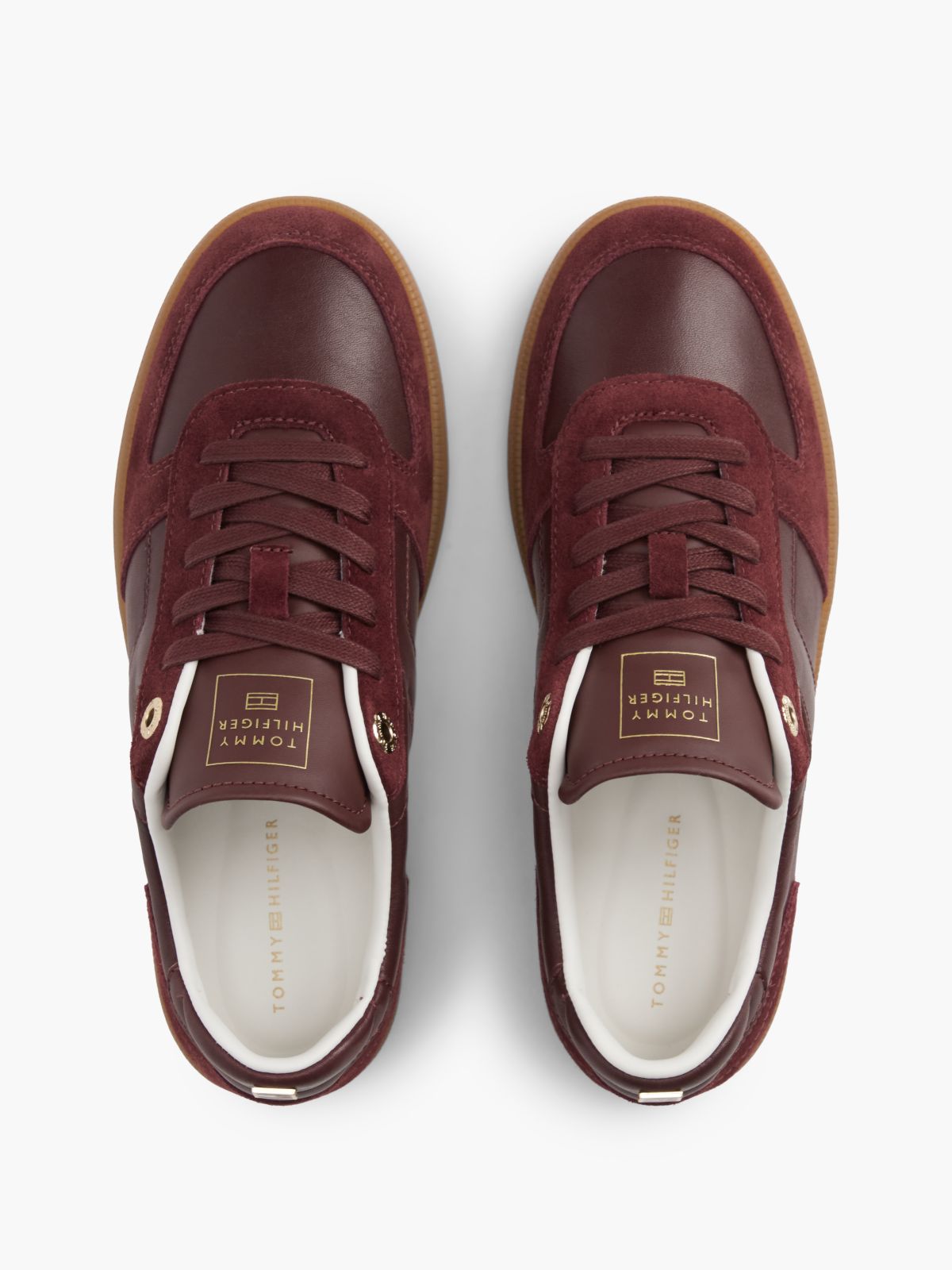 Tribeca Leather-Mix Skater Sneaker — Oxblood