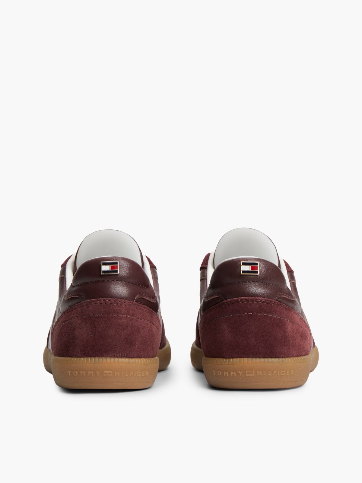 Tribeca Leather-Mix Skater Sneaker — Oxblood