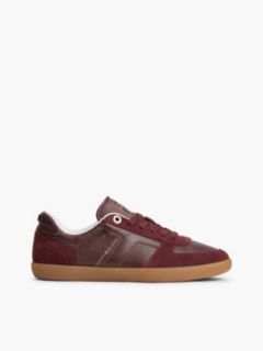 Tribeca Leather-Mix Skater Sneaker — Oxblood 1