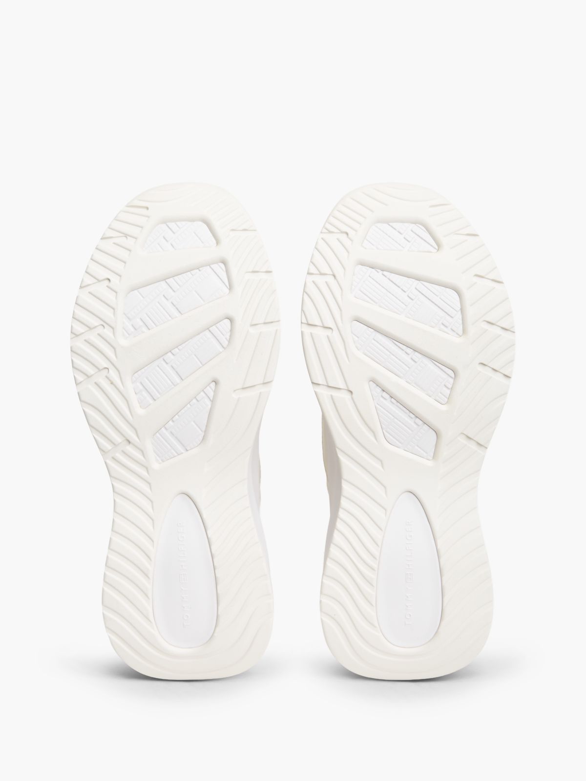 Mixed-Media Platform Runner Sneaker — Soft Cream