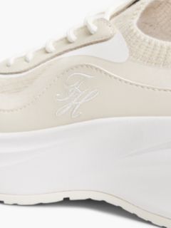 Mixed-Media Platform Runner Sneaker — Soft Cream 6