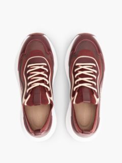 Mixed-Media Platform Runner Sneaker — Oxblood 3