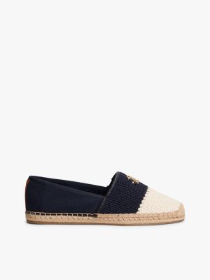 Script Monogram Crochet Espadrille, Space Blue