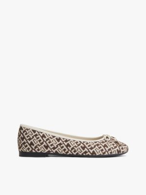 Monogram Jacquard Ballet Flat, Rich Walnut