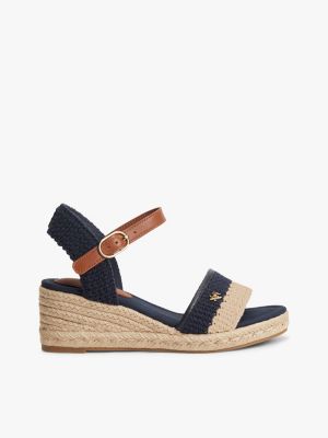 Crochet Wedge Espadrille Sandal, Space Blue