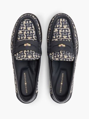 Женские туфли Tommy Hilfiger Jacquard Monogram Penny Loafer, цвет: Космический синий — фото 3