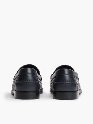 Женские туфли Tommy Hilfiger Jacquard Monogram Penny Loafer, цвет: Космический синий — фото 4
