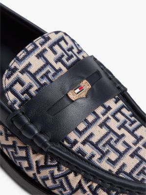 Женские туфли Tommy Hilfiger Jacquard Monogram Penny Loafer, цвет: Космический синий — фото 6