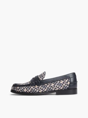 Женские туфли Tommy Hilfiger Jacquard Monogram Penny Loafer, цвет: Космический синий — фото 7