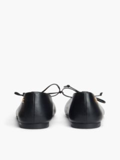 Lace-Up Leather Mary Jane Ballet Flat — Black 4