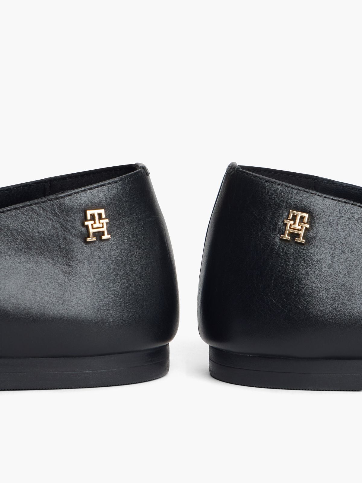 Lace-Up Leather Mary Jane Ballet Flat — Black