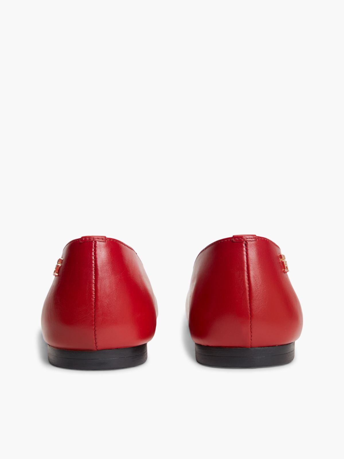 Lace-Up Leather Mary Jane Ballet Flat — Medium Red