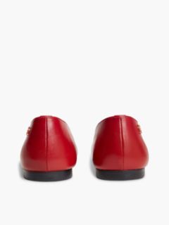 Lace-Up Leather Mary Jane Ballet Flat — Medium Red 4