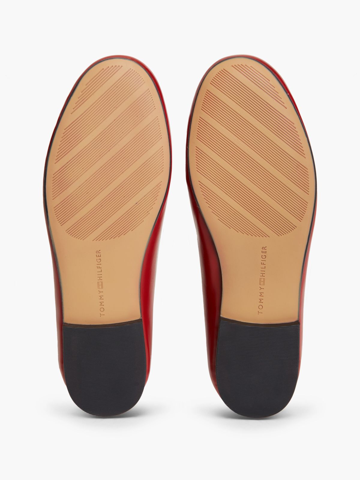Lace-Up Leather Mary Jane Ballet Flat — Medium Red