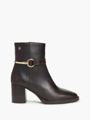 Leather Ankle Riding Boot, Brushed Brown