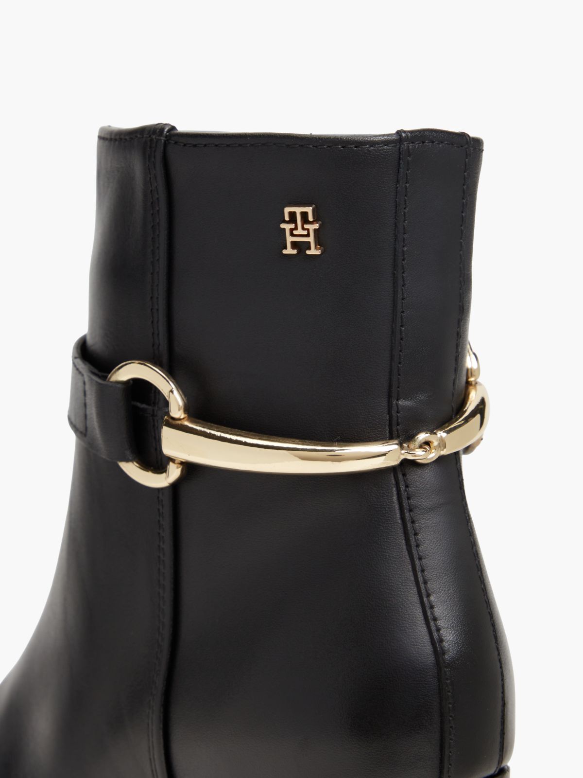 Leather Ankle Riding Boot — Black