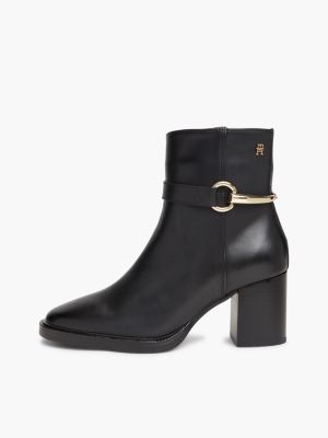 Женские ботинки Tommy Hilfiger Leather Ankle Riding Boot, цвет: Чёрный — фото 7
