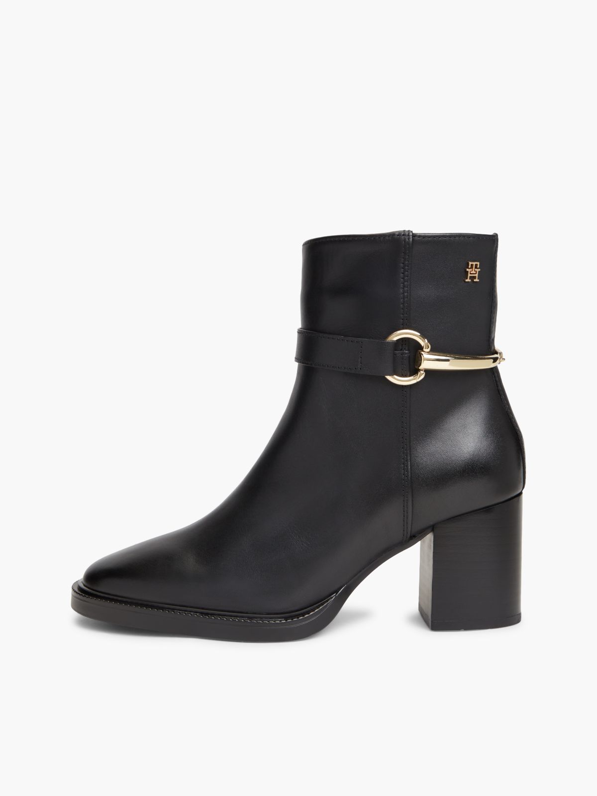 Leather Ankle Riding Boot — Black