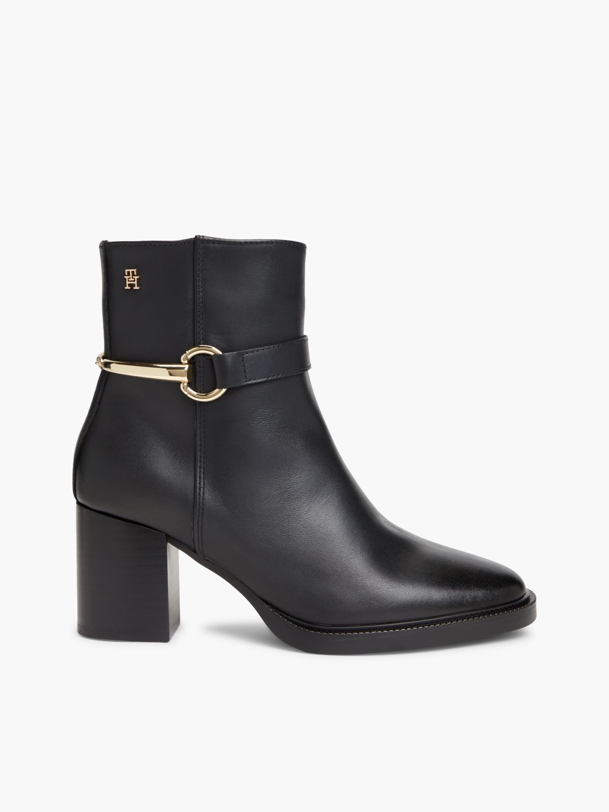 Leather Ankle Riding Boot — Black