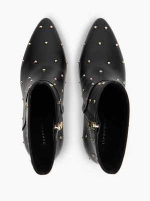 Женские ботинки Tommy Hilfiger Studded Heeled Leather Ankle Boot, цвет: Чёрный — фото 3