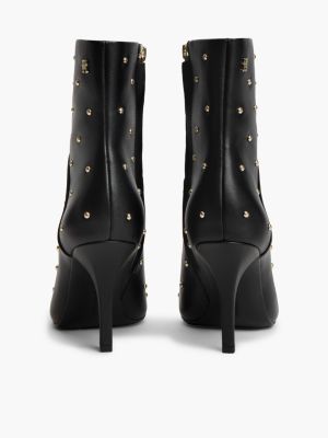Женские ботинки Tommy Hilfiger Studded Heeled Leather Ankle Boot, цвет: Чёрный — фото 4