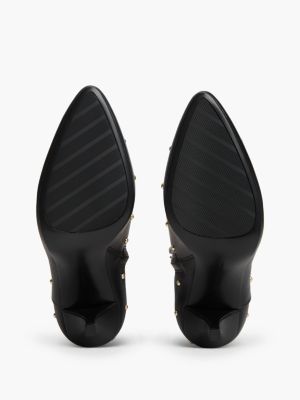 Женские ботинки Tommy Hilfiger Studded Heeled Leather Ankle Boot, цвет: Чёрный — фото 5