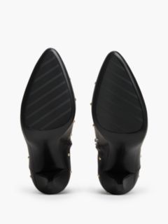 Studded Heeled Leather Ankle Boot — Black 5
