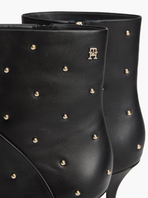 Женские ботинки Tommy Hilfiger Studded Heeled Leather Ankle Boot, цвет: Чёрный — фото 6