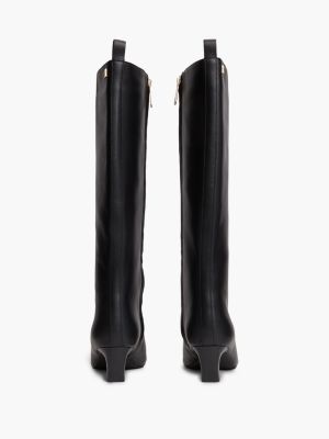 Женские ботинки Tommy Hilfiger Knee-High Leather Kitten-Heel Boot, цвет: Чёрный — фото 4