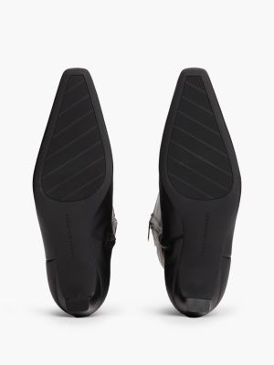 Женские ботинки Tommy Hilfiger Knee-High Leather Kitten-Heel Boot, цвет: Чёрный — фото 5