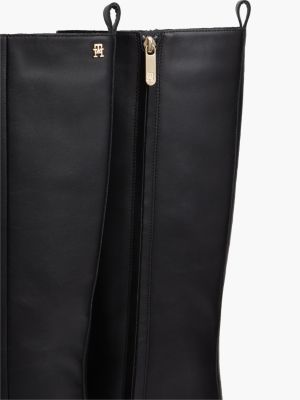 Женские ботинки Tommy Hilfiger Knee-High Leather Kitten-Heel Boot, цвет: Чёрный — фото 6