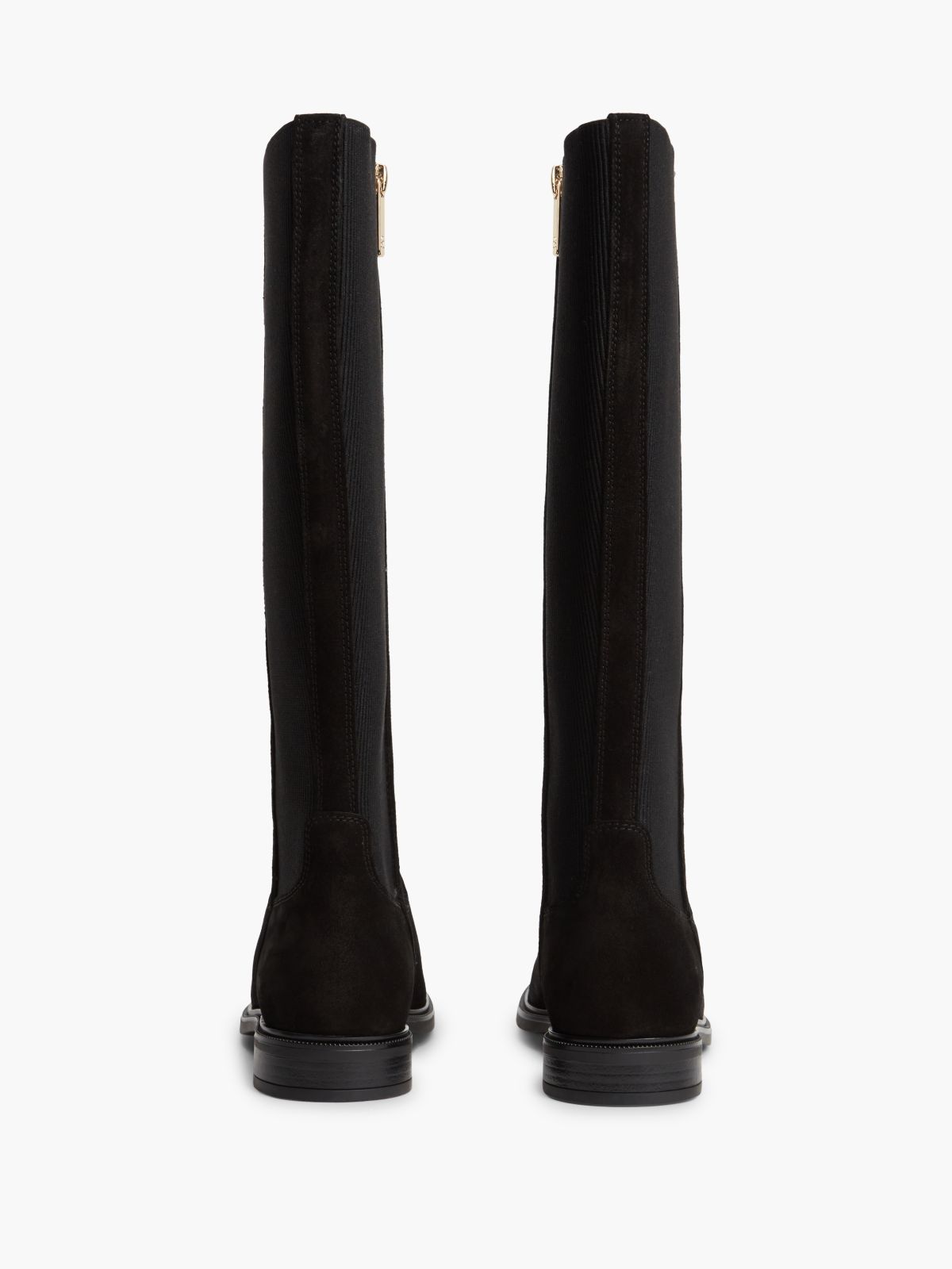 Stretch Suede Boot — Black