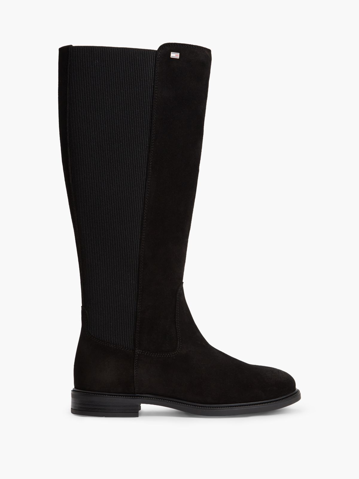 Stretch Suede Boot — Black