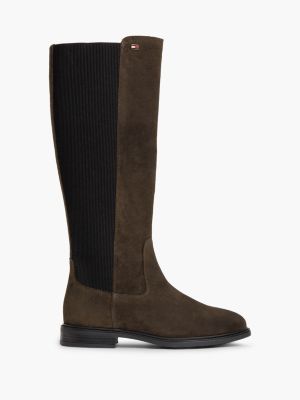 Stretch Suede Boot, Fondant Brown
