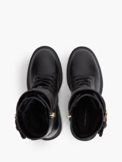 Heeled Leather Biker Boot — Black 3