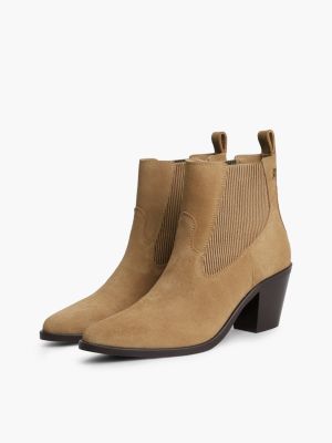 Женские ботинки Tommy Hilfiger Suede Western Chelsea Ankle Boot, цвет: Песочный холщовый — фото 2