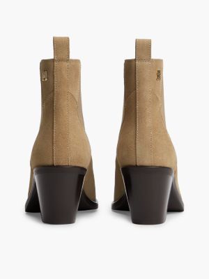 Женские ботинки Tommy Hilfiger Suede Western Chelsea Ankle Boot, цвет: Песочный холщовый — фото 4
