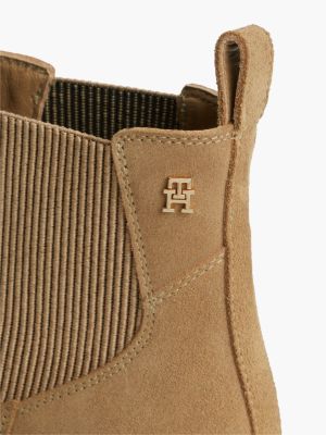 Женские ботинки Tommy Hilfiger Suede Western Chelsea Ankle Boot, цвет: Песочный холщовый — фото 6