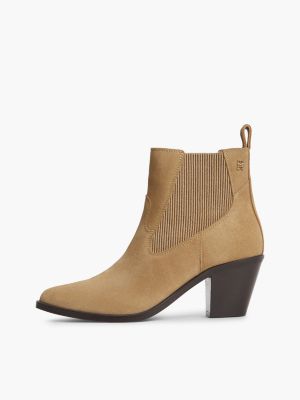 Женские ботинки Tommy Hilfiger Suede Western Chelsea Ankle Boot, цвет: Песочный холщовый — фото 7