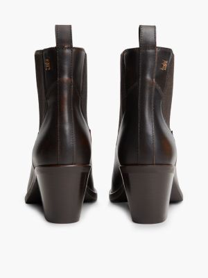 Женские ботинки Tommy Hilfiger Leather Western Chelsea Ankle Boot, цвет: Коричневый — фото 4