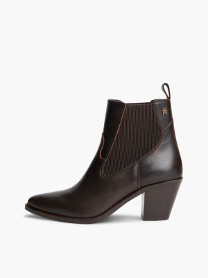 Женские ботинки Tommy Hilfiger Leather Western Chelsea Ankle Boot, цвет: Коричневый — фото 7