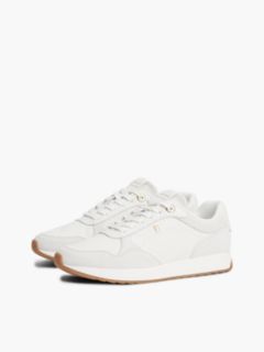 Monogram-Embossed Suede Runner Sneaker — Ecru 2