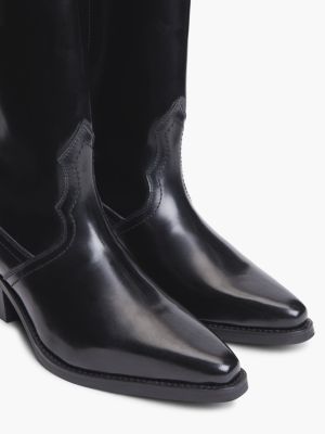 Женские ботинки Tommy Hilfiger Leather Western Boot, цвет: Чёрный — фото 6