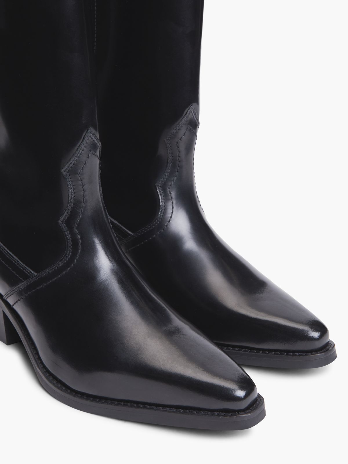 Leather Western Boot — Black