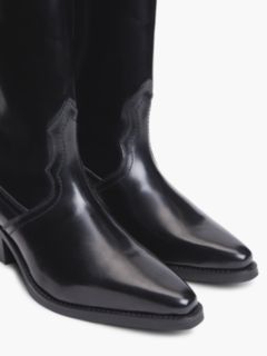 Leather Western Boot — Black 6
